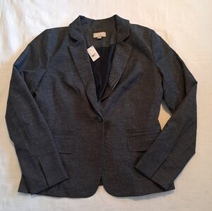Loft women's blazer size 10 blue heather, dual front pockets, New